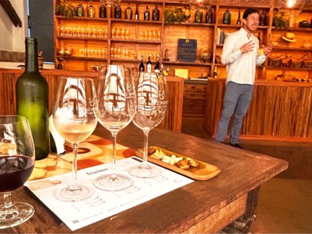 Luis Porto aprensentando sobre seus vinhos na Vinícola Luiz Porto
